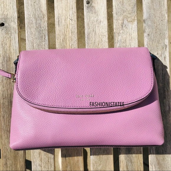 Kate spade large flap crossbody Polly orchid 527 - Picture 3 of 8